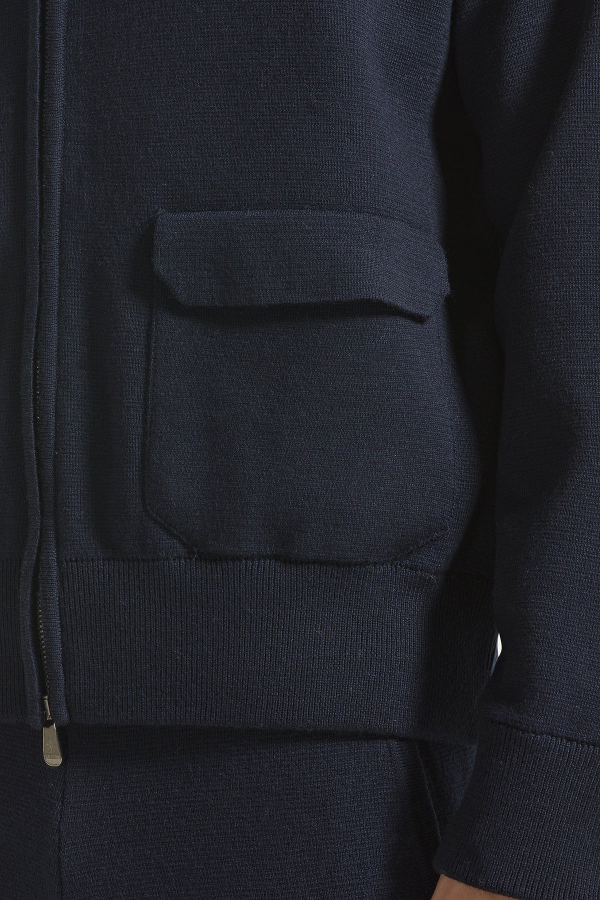 Navy blue wool bomber jacket