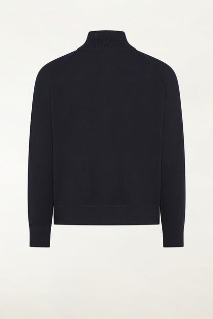 Navy blue wool bomber jacket | PIACENZA 1733