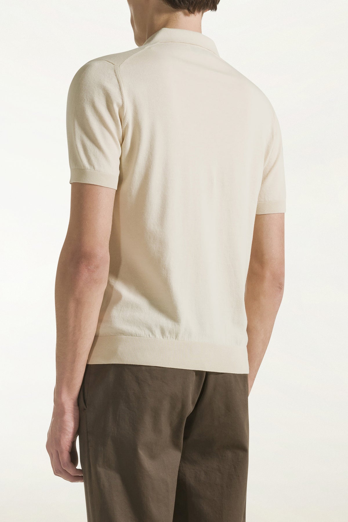 Cream-colored cotton polo shirt