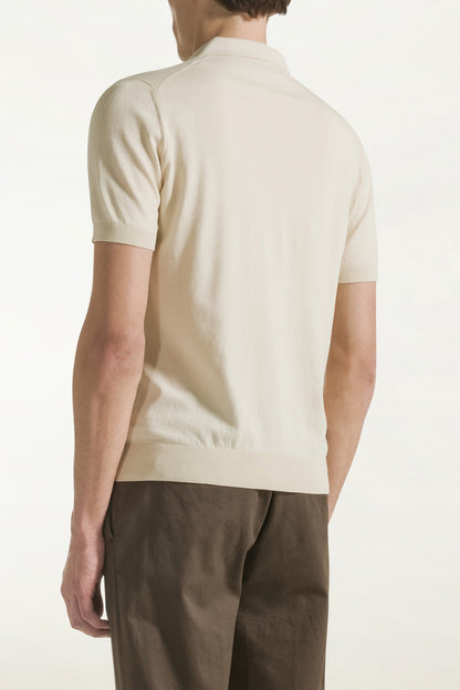 Cream-colored cotton polo shirt | PIACENZA 1733