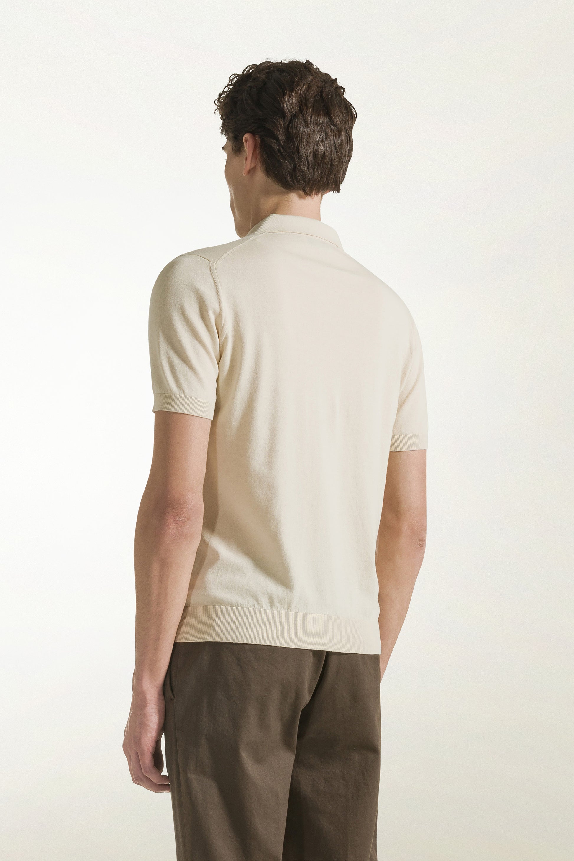 Cream-colored cotton polo shirt | PIACENZA 1733