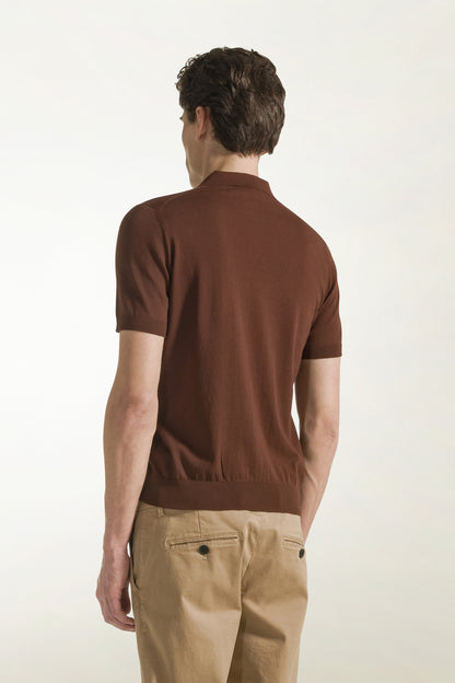 Brown cotton polo shirt | PIACENZA 1733
