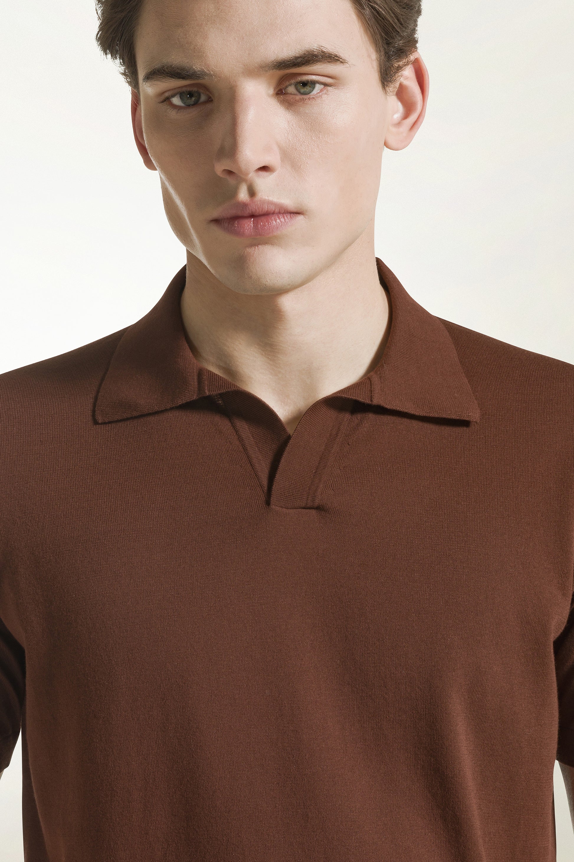 Brown cotton polo shirt | PIACENZA 1733
