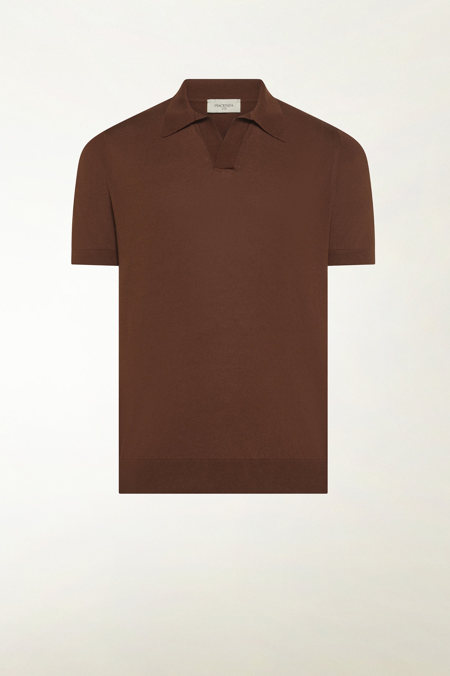 Brown cotton polo shirt