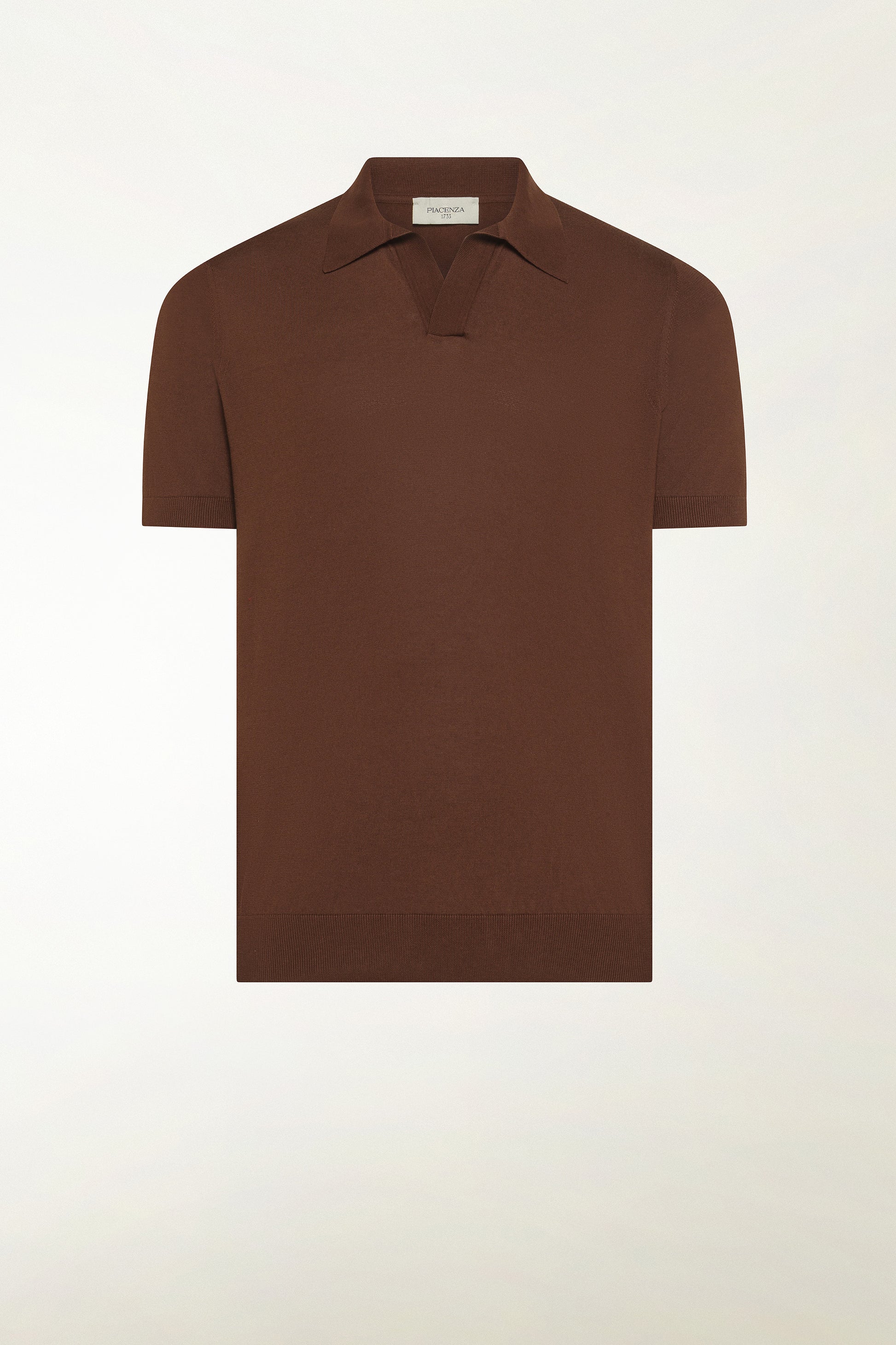 Brown cotton polo shirt | PIACENZA 1733