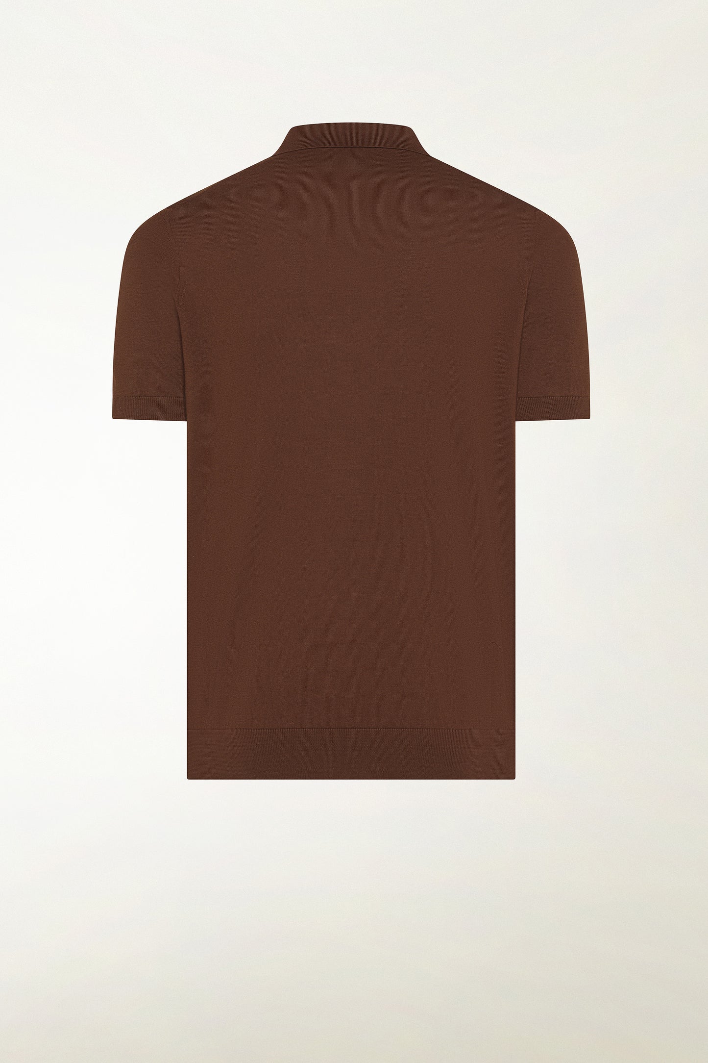 Brown cotton polo shirt