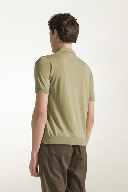 Olive green cotton polo shirt | PIACENZA 1733