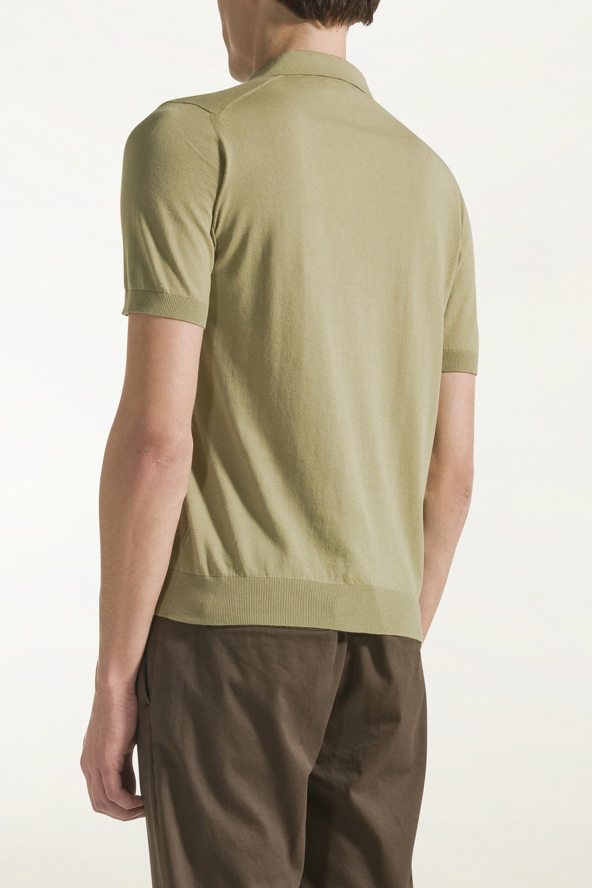 Olive green cotton polo shirt