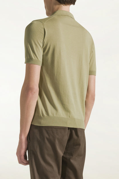 Olive green cotton polo shirt | PIACENZA 1733