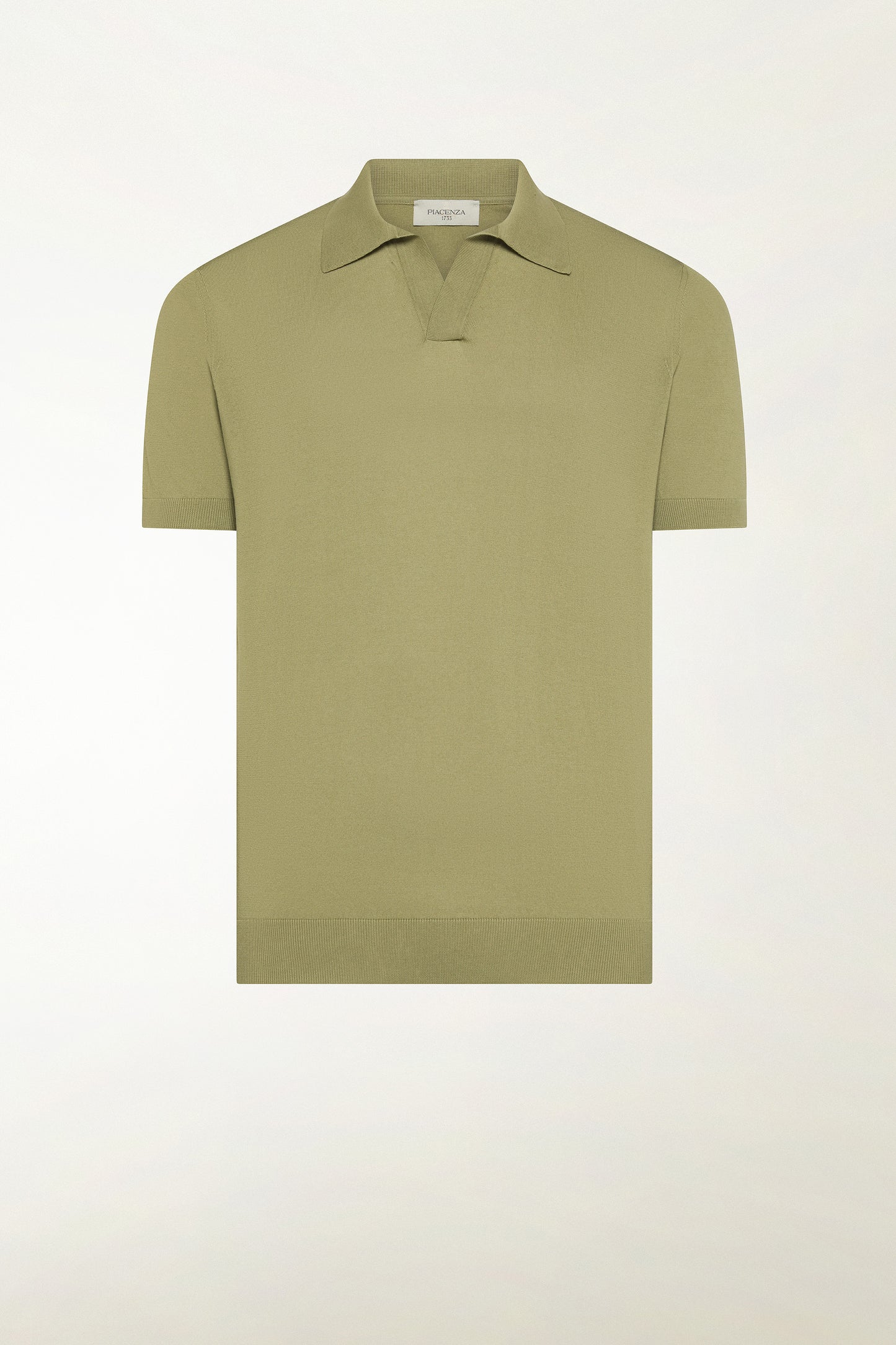 Olive green cotton polo shirt