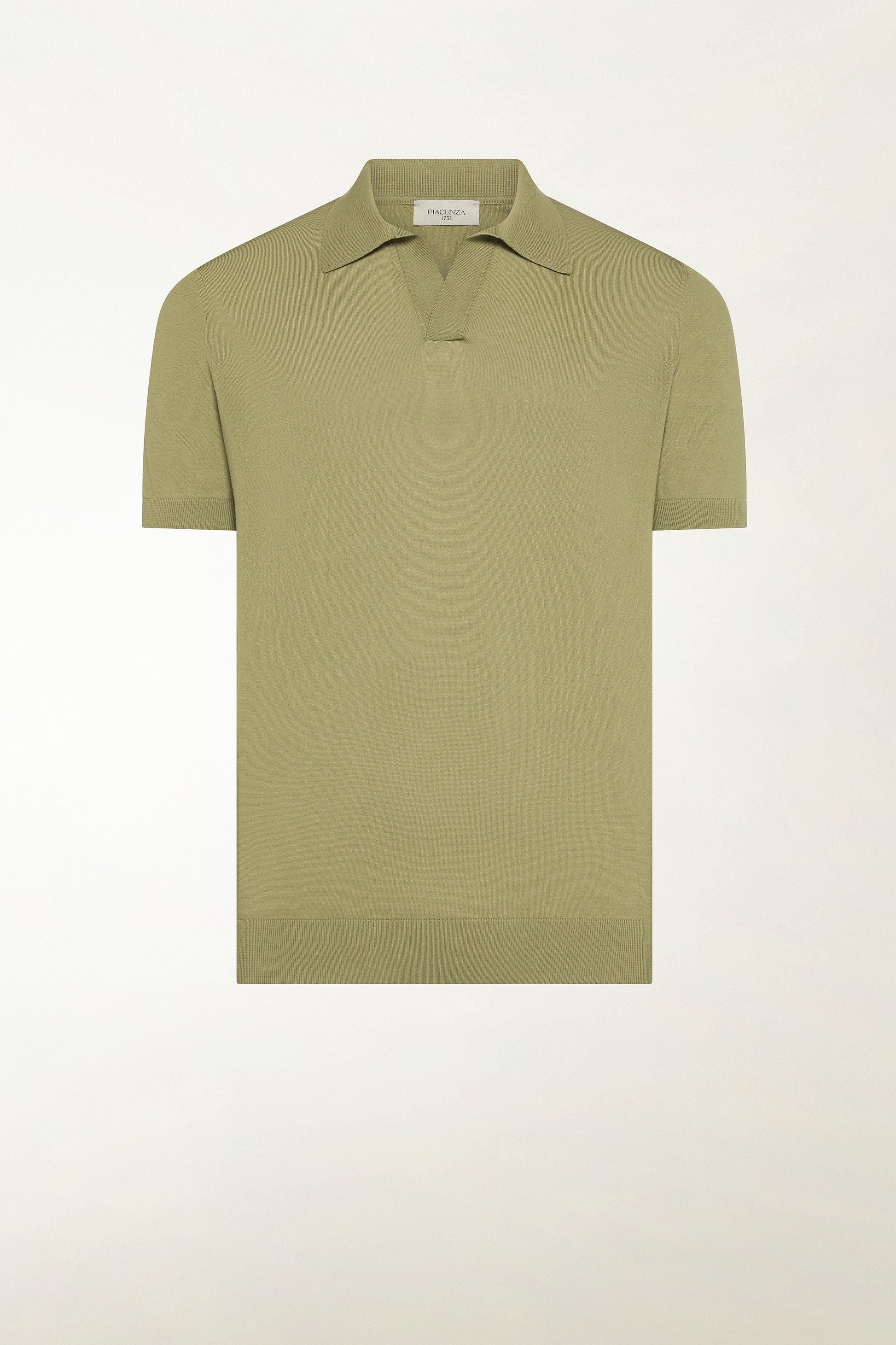 Olive green cotton polo shirt | PIACENZA 1733