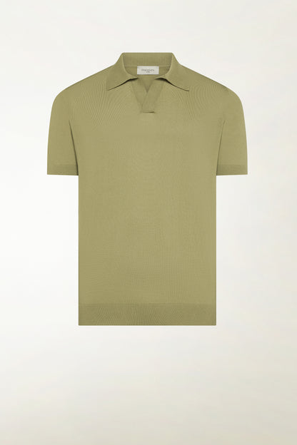 Olive green cotton polo shirt | PIACENZA 1733