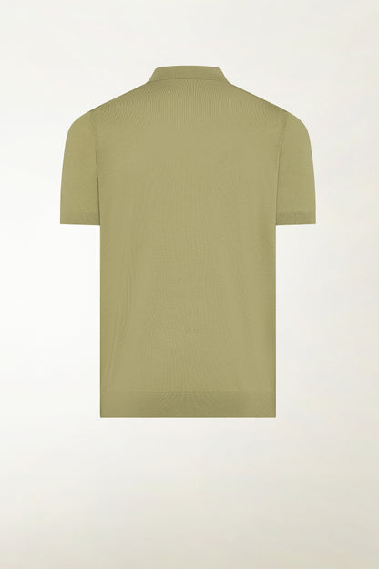 Olive green cotton polo shirt | PIACENZA 1733