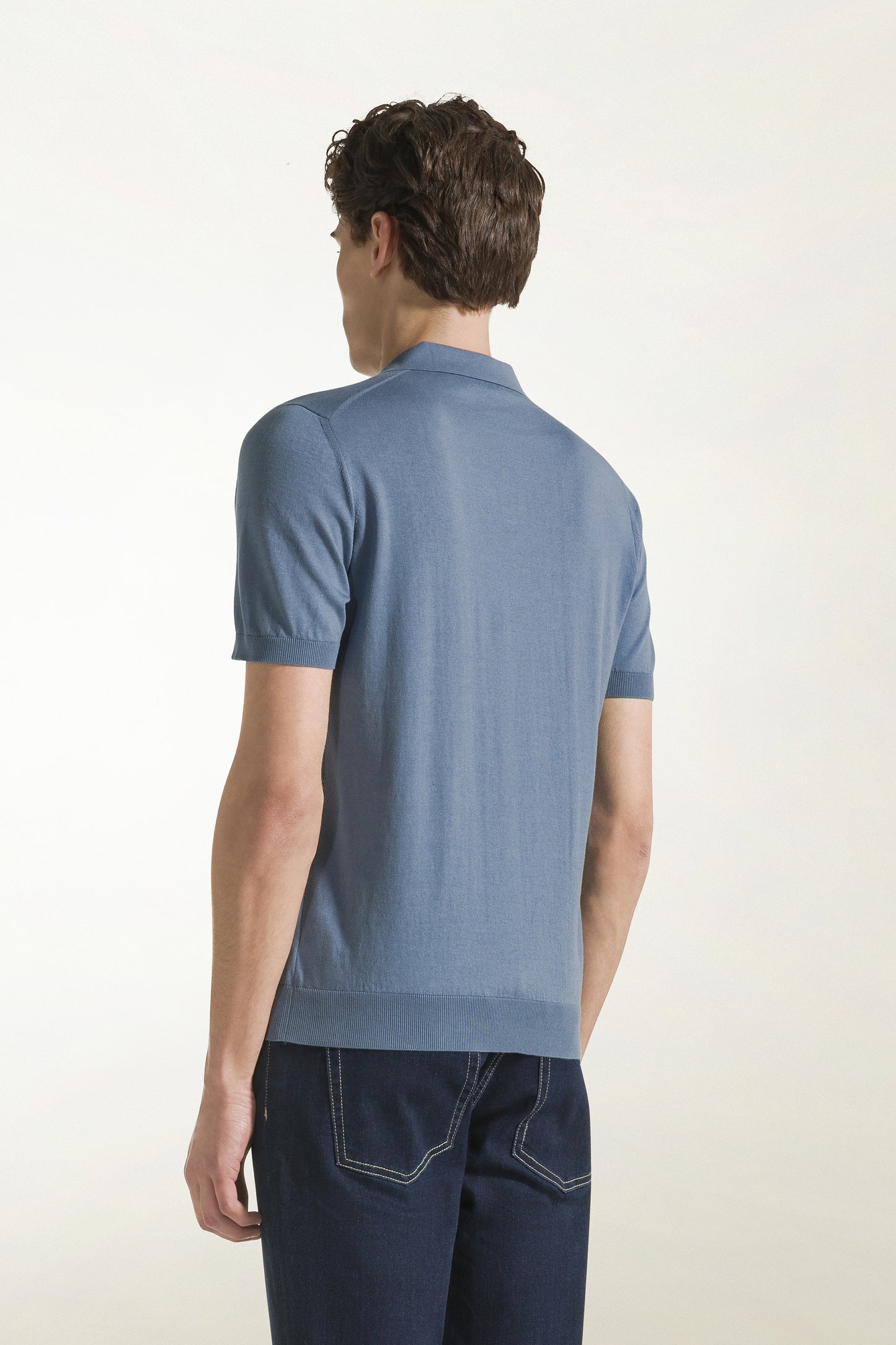 Jeans blue cotton polo shirt