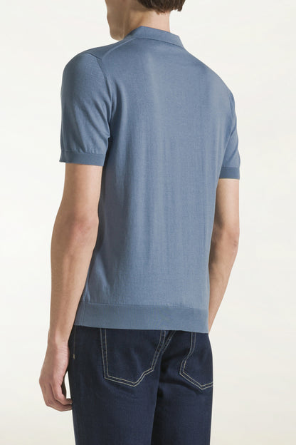 Jeans blue cotton polo shirt | PIACENZA 1733