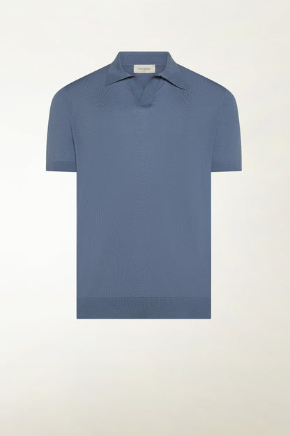 Jeans blue cotton polo shirt | PIACENZA 1733