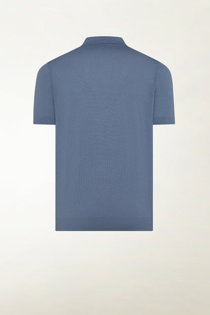 Jeans blue cotton polo shirt | PIACENZA 1733