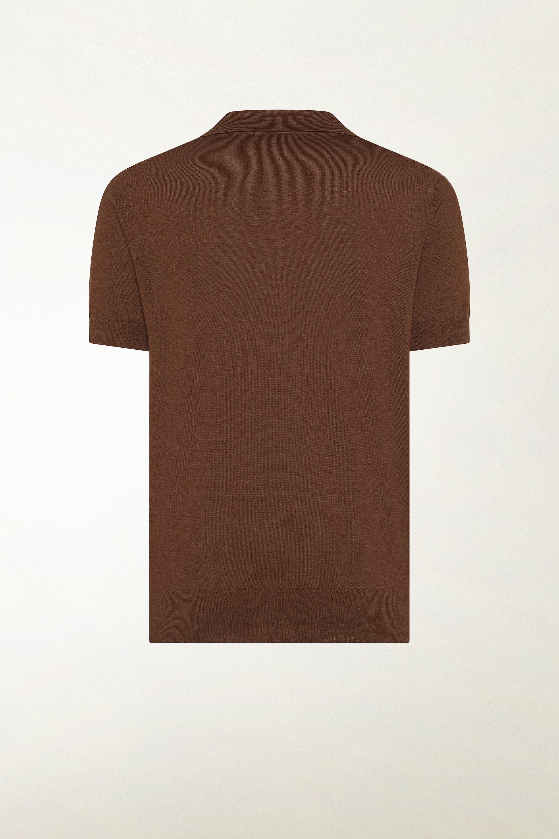 Brown silk and cotton polo shirt | PIACENZA 1733