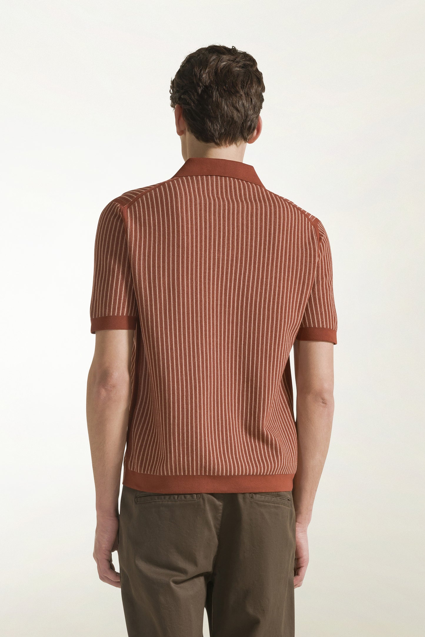 Rust-colored cotton polo shirt