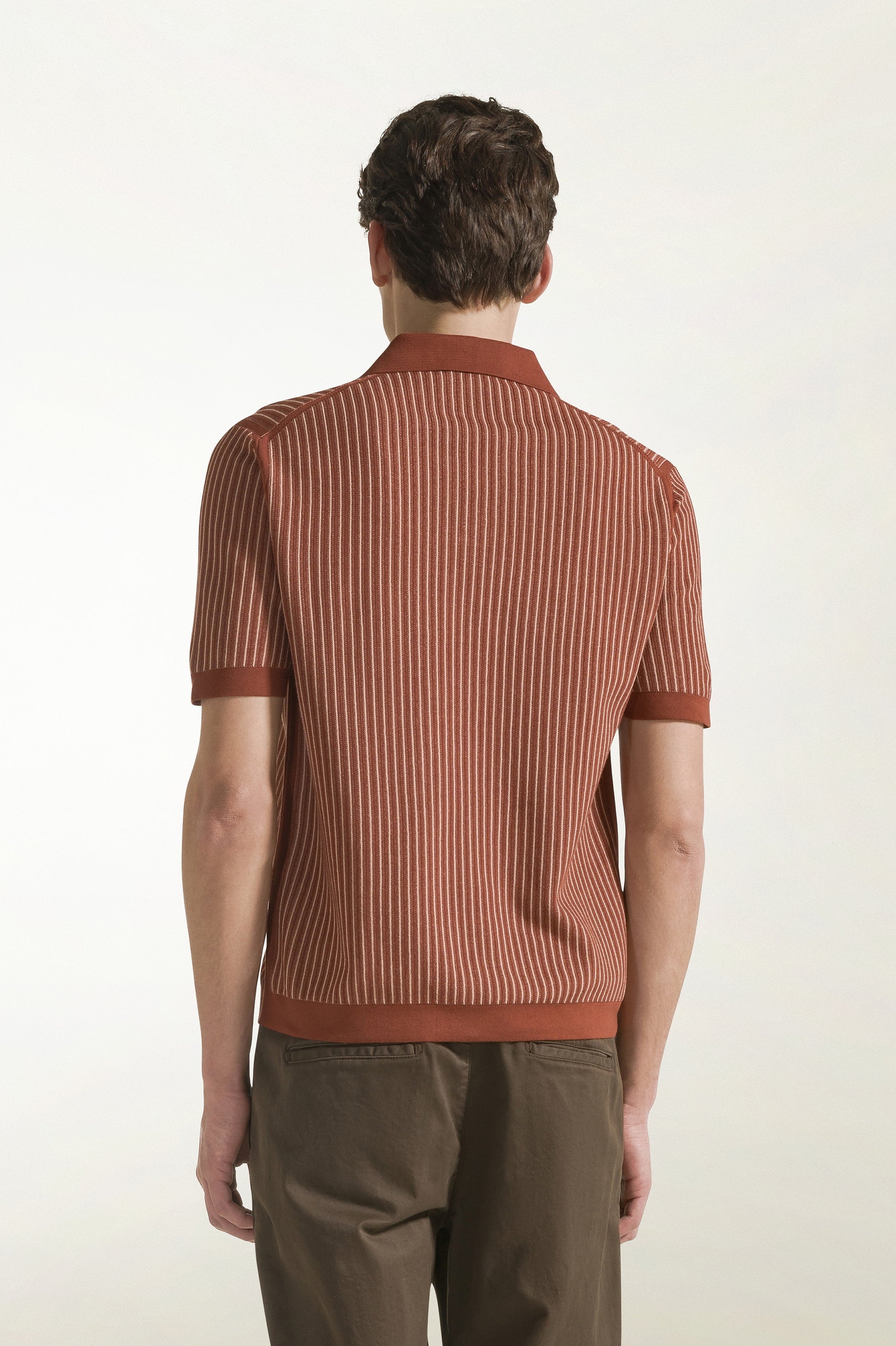Rust-colored cotton polo shirt | PIACENZA 1733
