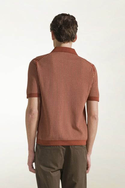 Rust-colored cotton polo shirt | PIACENZA 1733