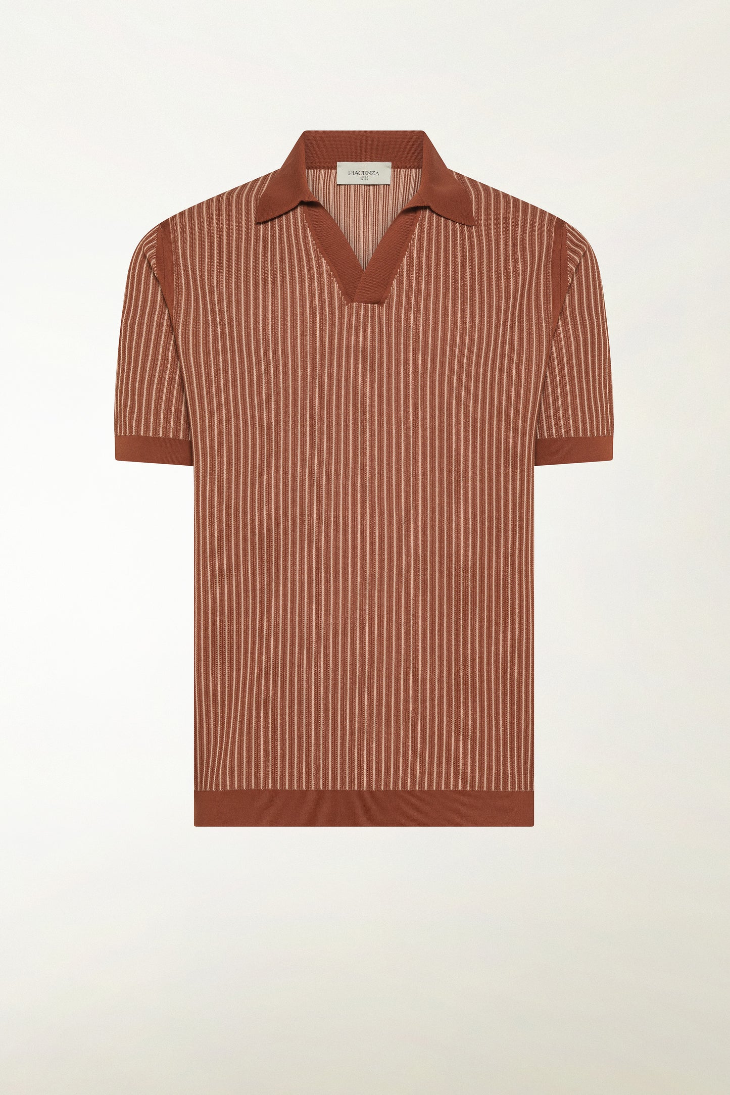 Rust-colored cotton polo shirt