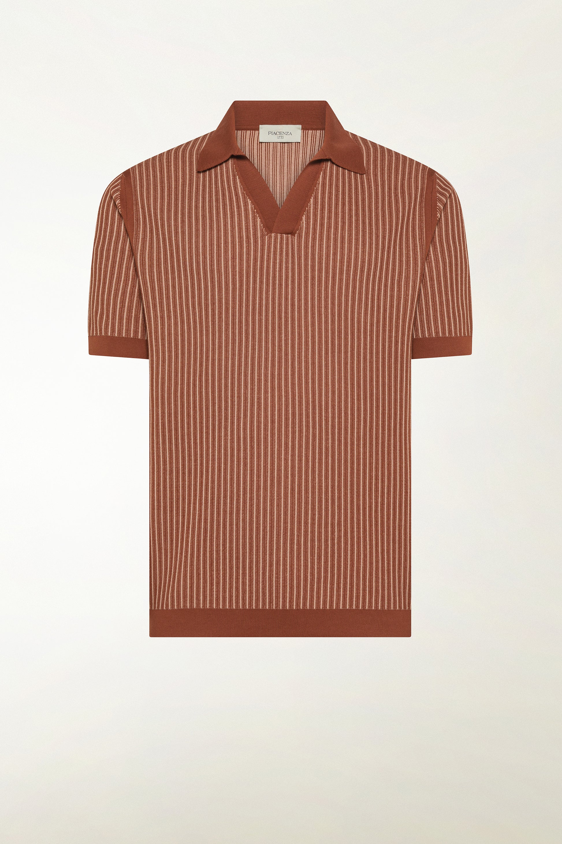 Rust-colored cotton polo shirt | PIACENZA 1733