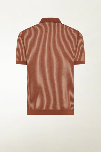 Rust-colored cotton polo shirt | PIACENZA 1733