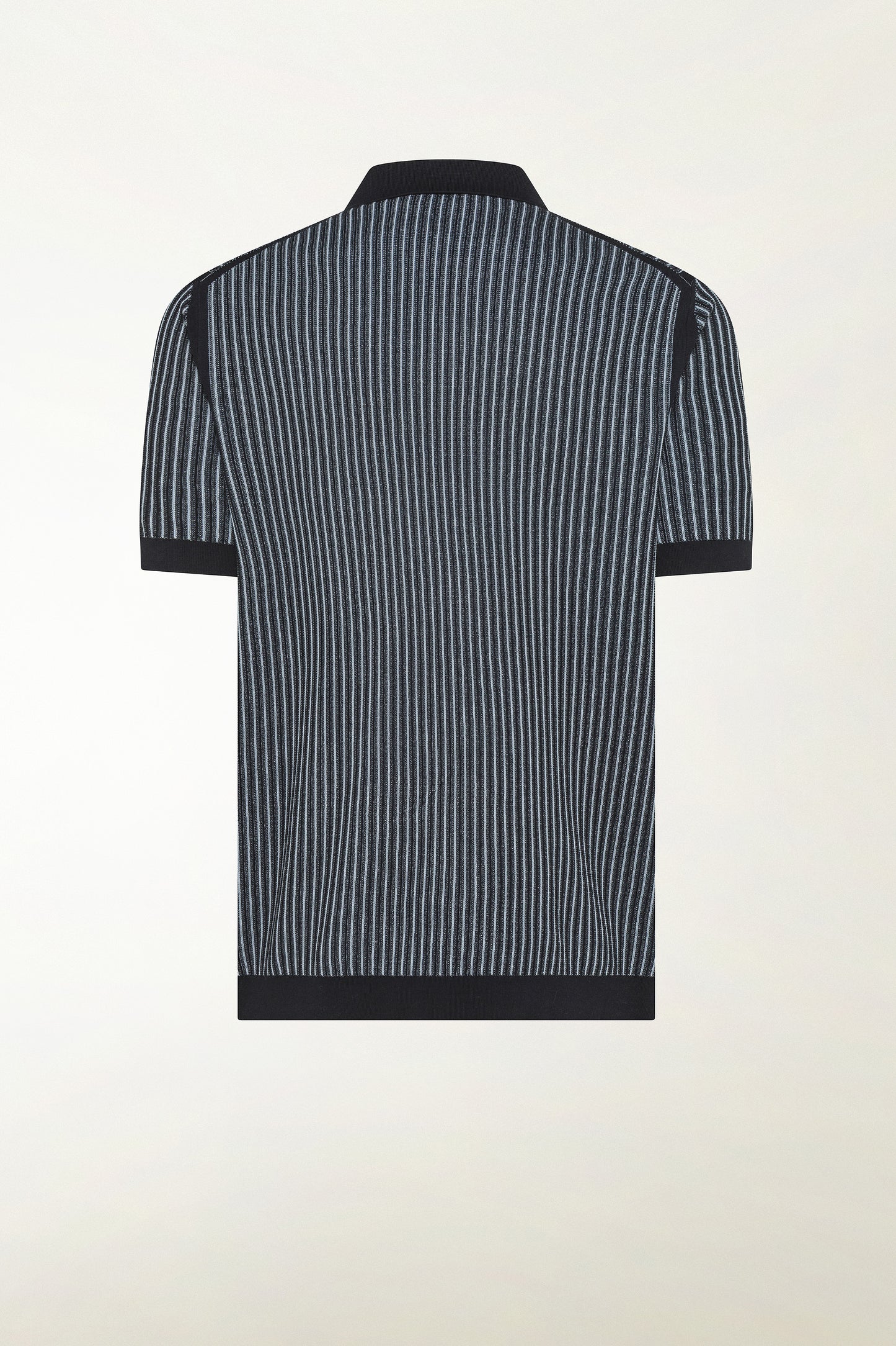 Dark blue and light blue cotton polo shirt