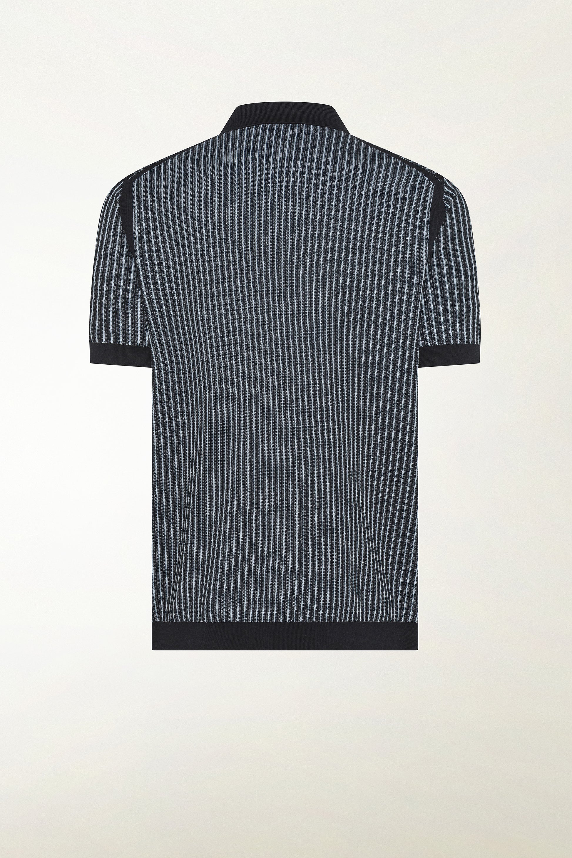 Dark blue and light blue cotton polo shirt | PIACENZA 1733