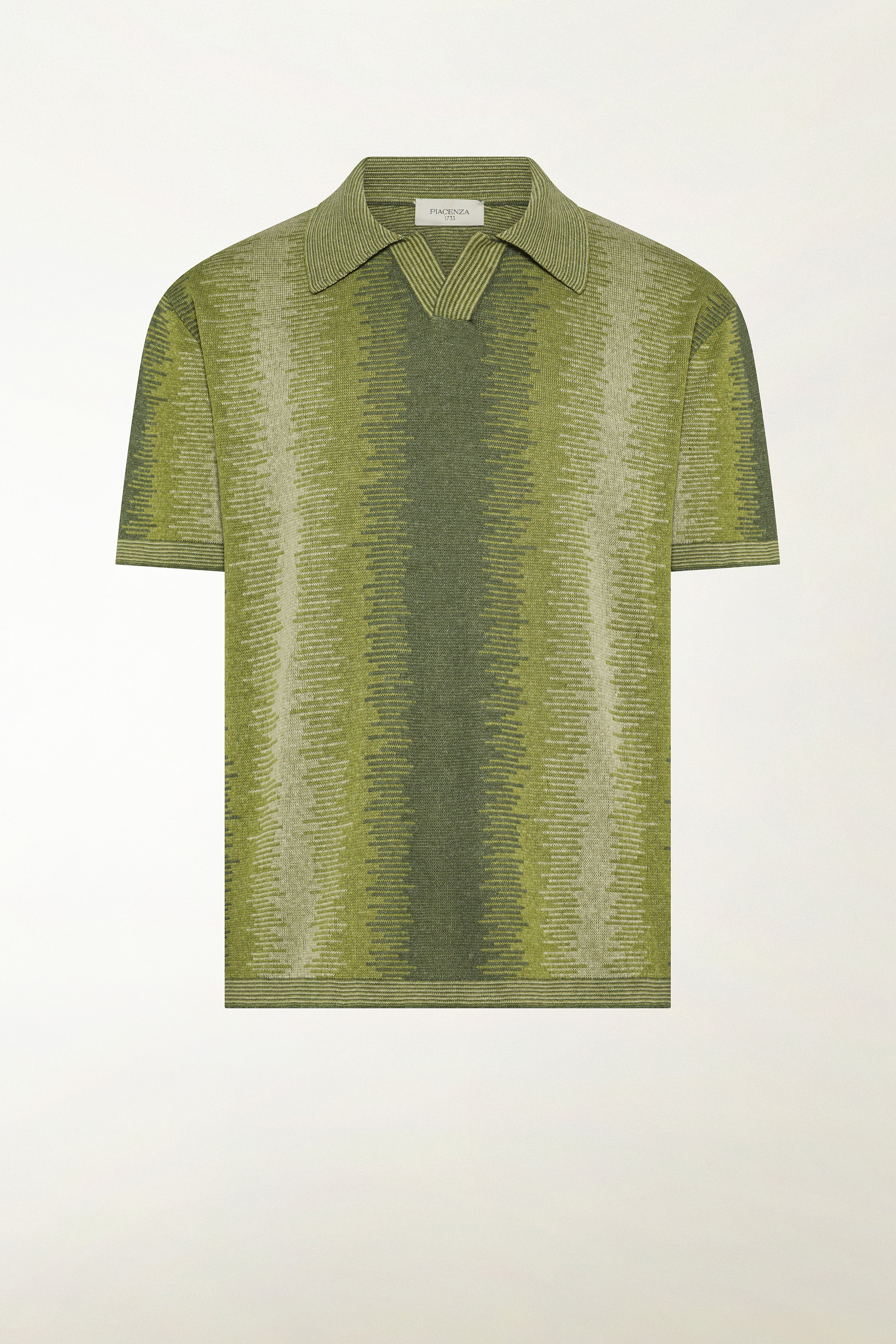 Green silk and linen polo shirt | Piacenza 1733