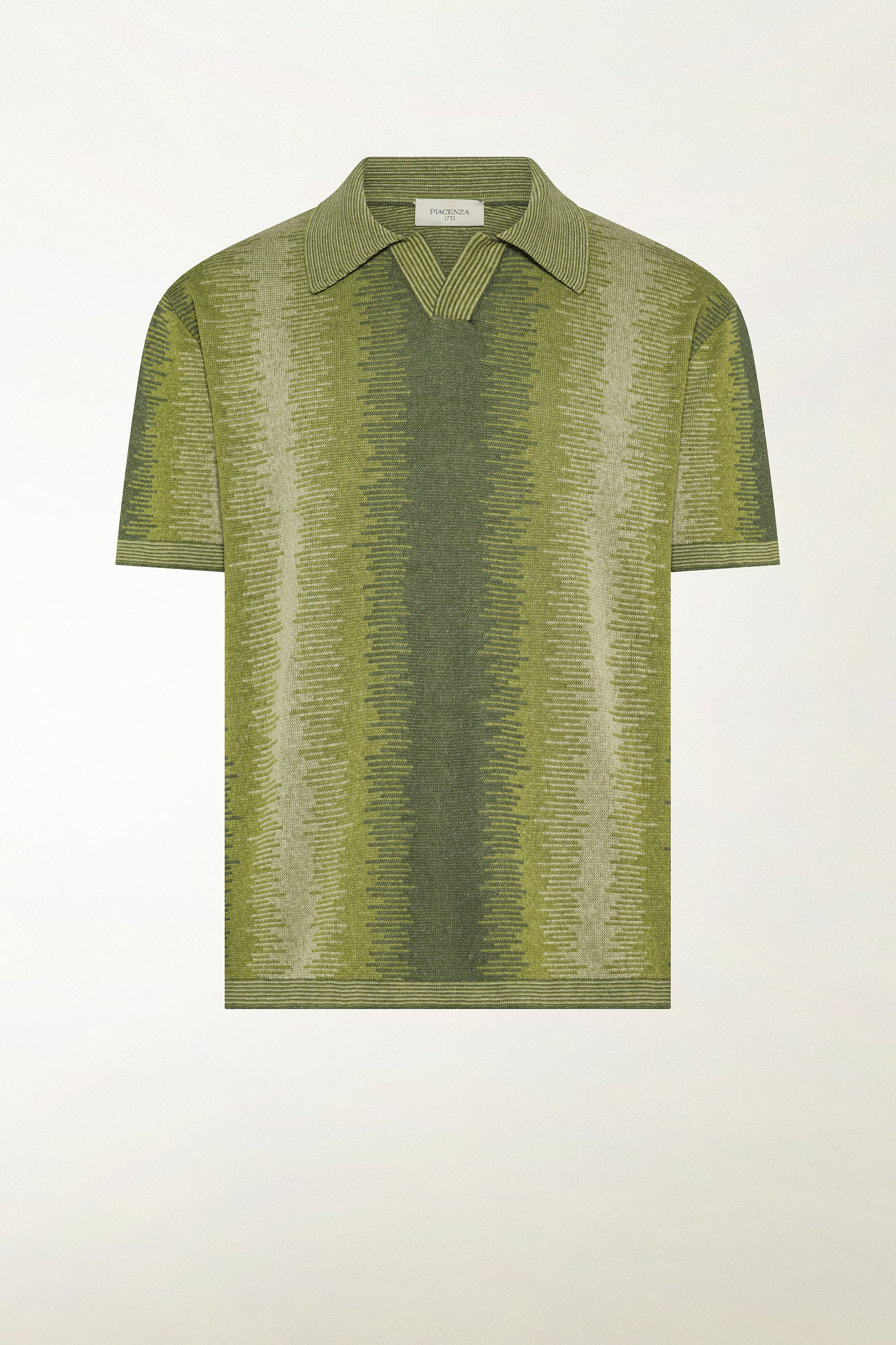 Green silk and linen polo shirt | PIACENZA 1733