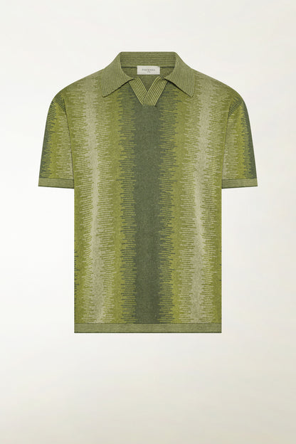Green silk and linen polo shirt | PIACENZA 1733