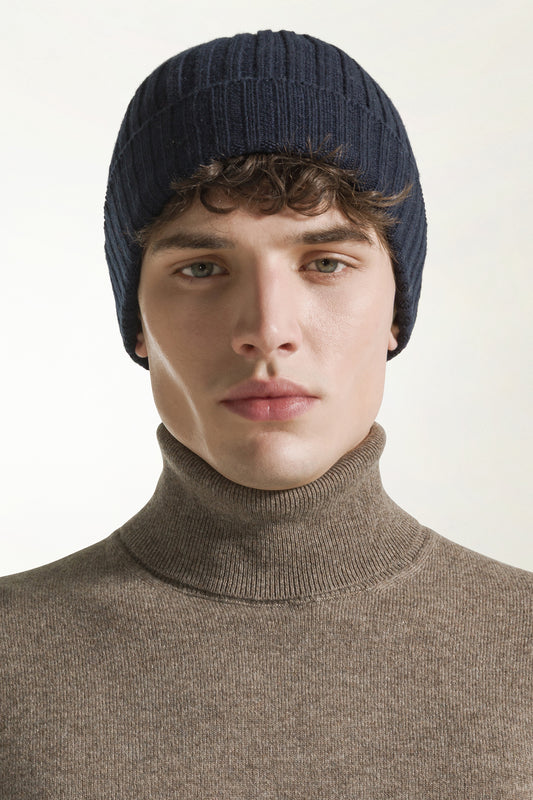 Blue cashmere hat - Cashmere | PIACENZA 1733
