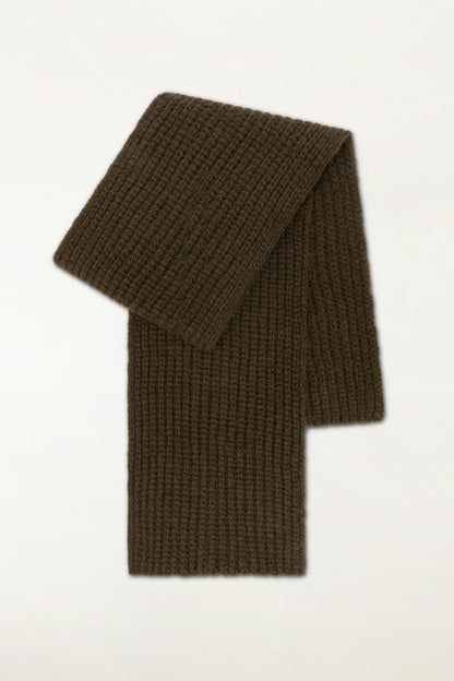 Moss green baby alpaca and wool scarf | PIACENZA 1733