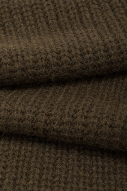 Moss green baby alpaca and wool scarf | PIACENZA 1733