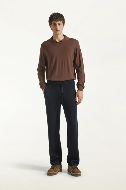 Pantalone in lana color navy - nuovi arrivi HP | PIACENZA 1733