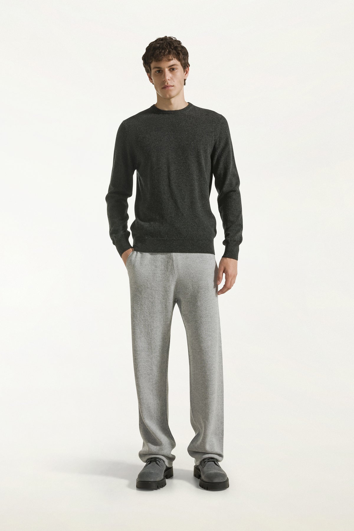 Pantalone in lana color grigio