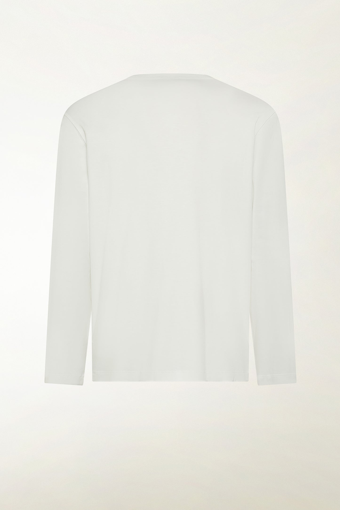 White long-sleeved cotton crew neck