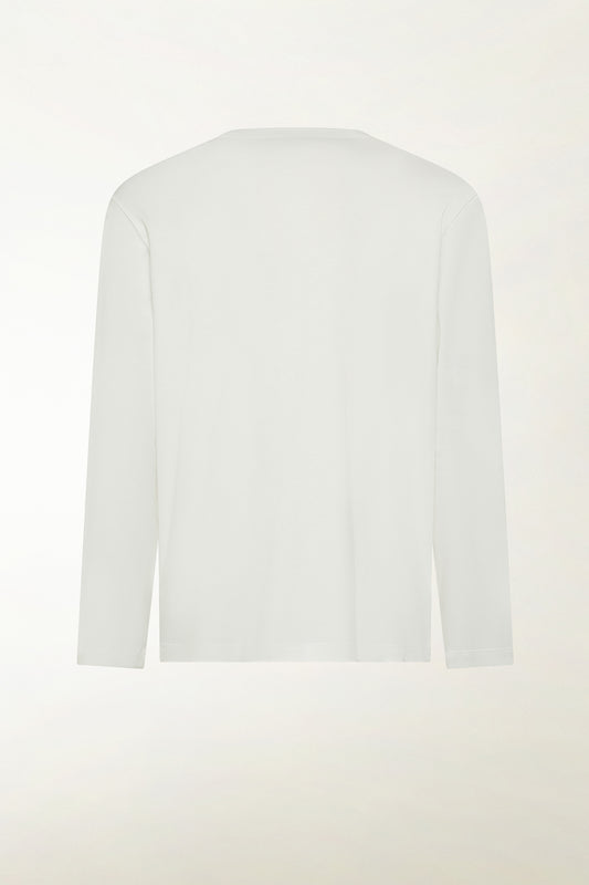 White long-sleeved cotton crew neck - Summer Crewnecks | PIACENZA 1733