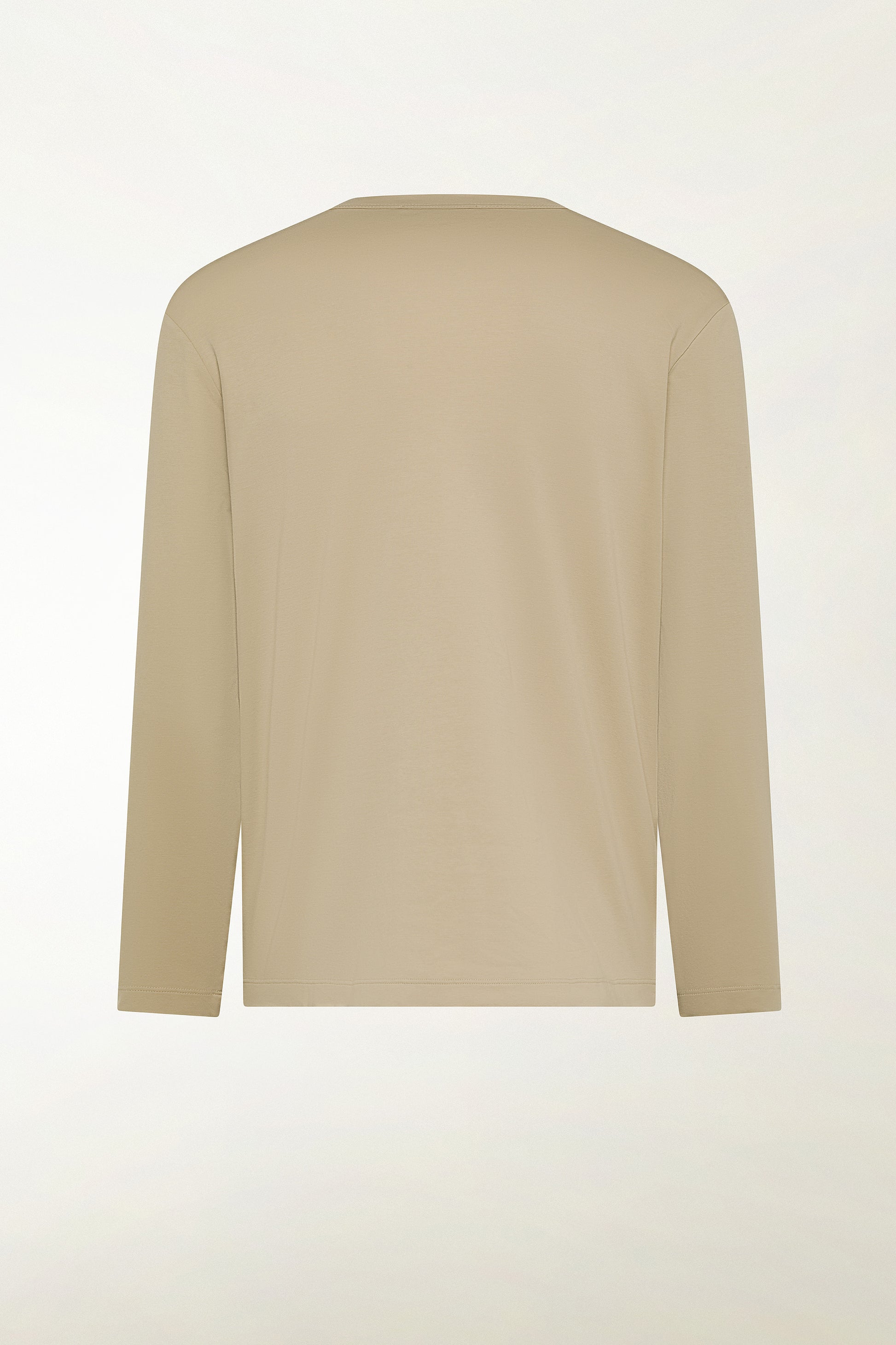 Beige long-sleeved cotton crewneck | PIACENZA 1733