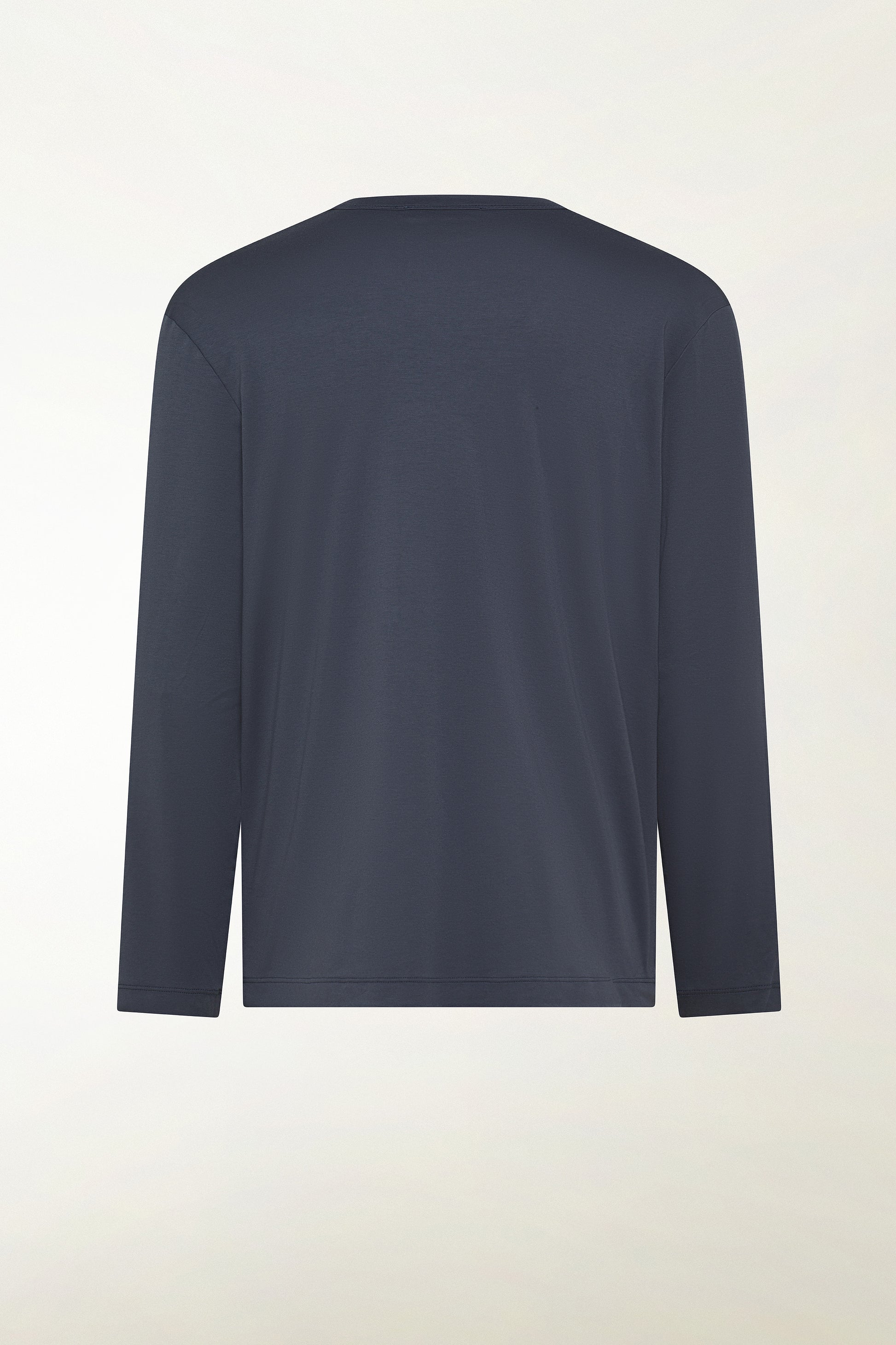 Blue long-sleeved cotton crew neck | PIACENZA 1733