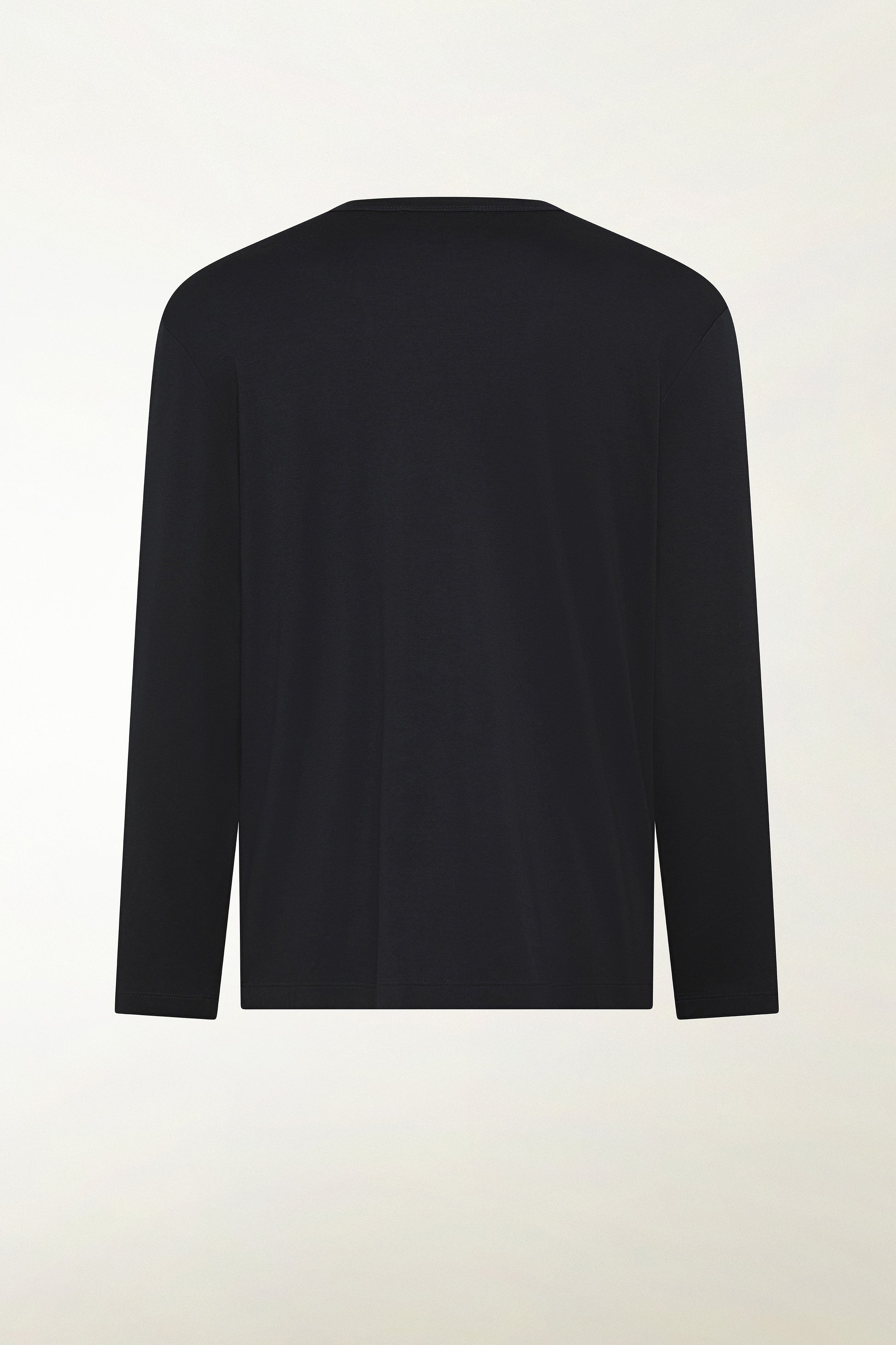 Black long-sleeved cotton crew neck | PIACENZA 1733