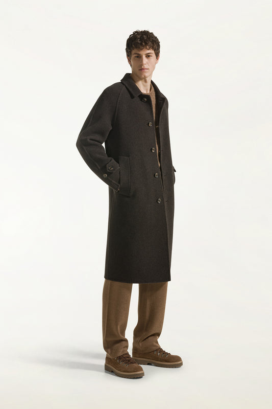 Brown wool coat - Men's Outerwear | PIACENZA 1733