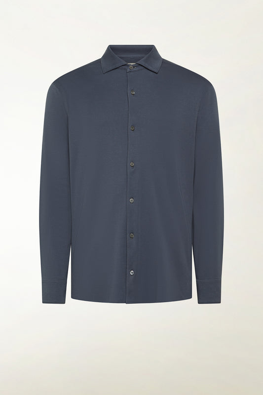 Blue long-sleeved cotton shirt - Shirt | PIACENZA 1733