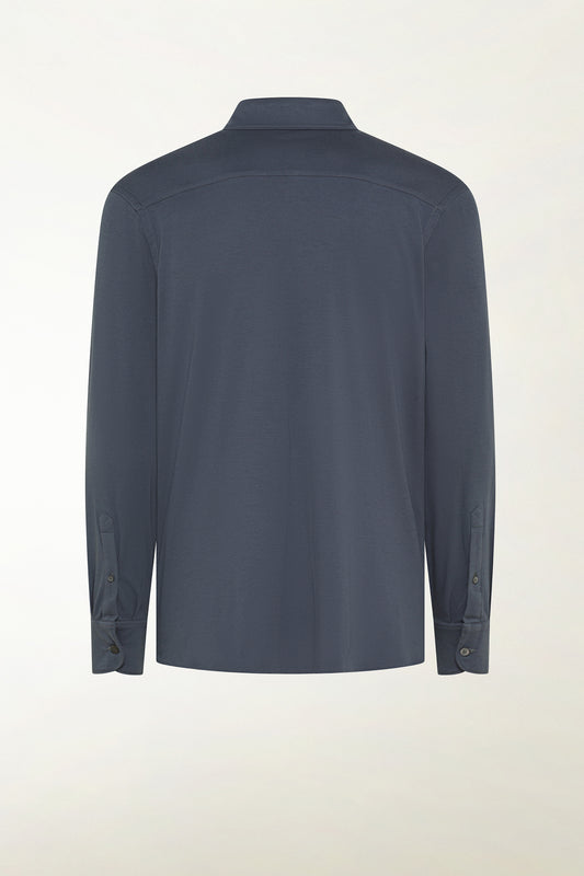 Blue long-sleeved cotton shirt - Shirt | PIACENZA 1733
