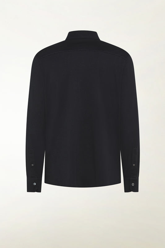 Black long-sleeved cotton shirt - Shirt | PIACENZA 1733
