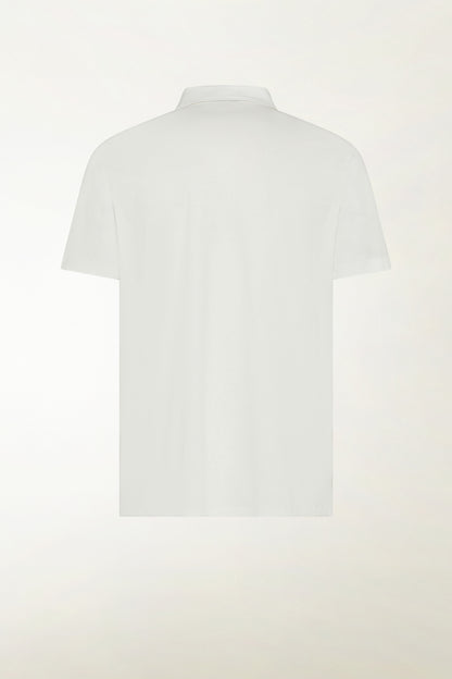 White short-sleeved polo shirt without buttons | PIACENZA 1733