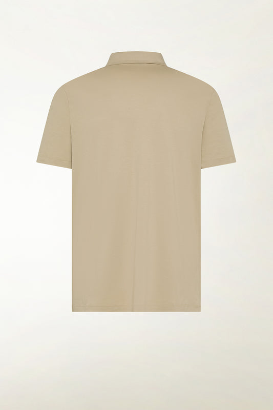 Polo senza bottoni maniche corte color beige - Polo Estive | PIACENZA 1733