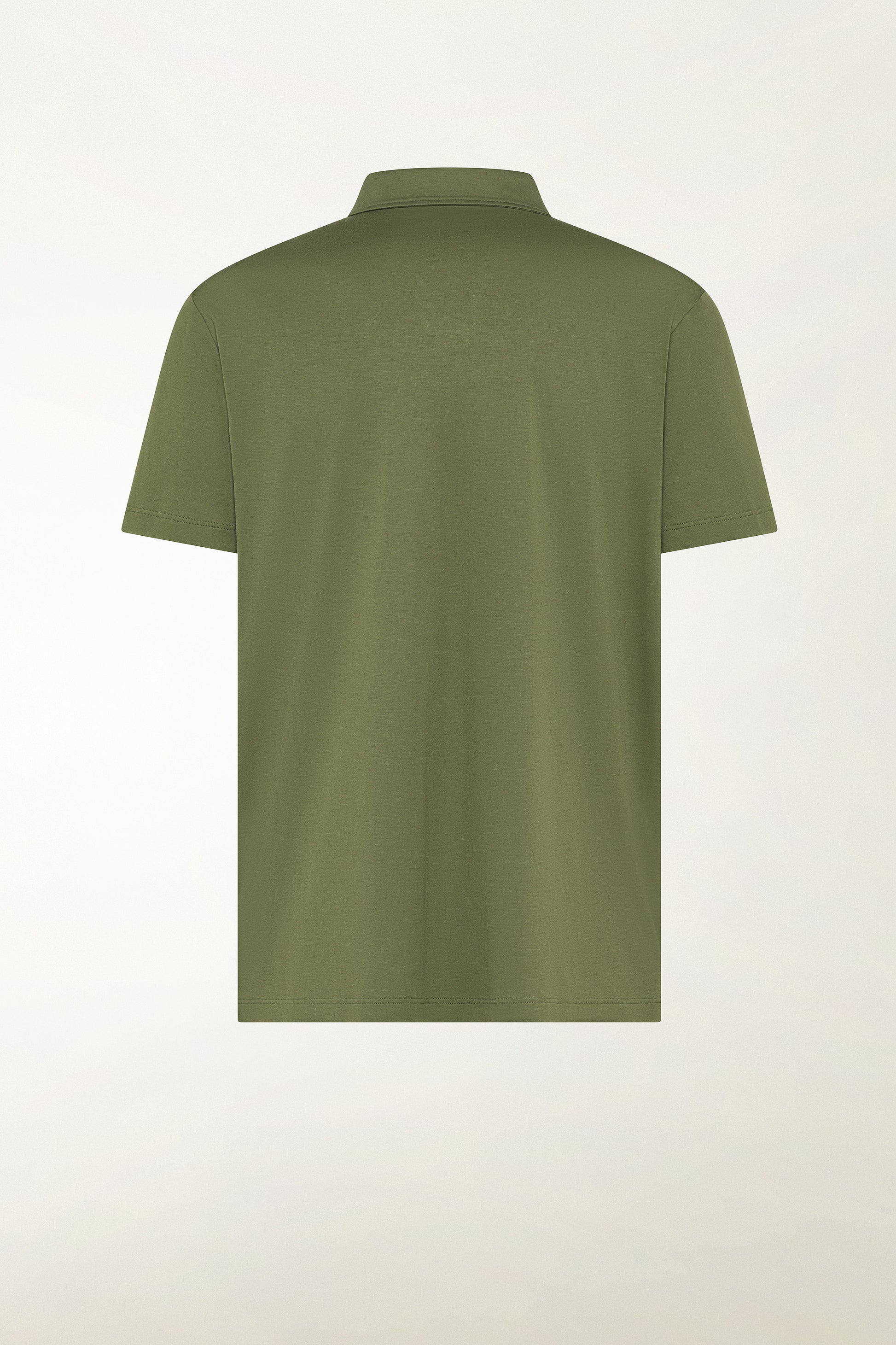 Green short-sleeved buttonless polo shirt | PIACENZA 1733